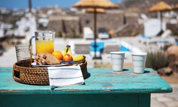 Ornos Villa | Sea View Villa with Private Swimming Pool and Hot Tub Near Ornos Beach and Town