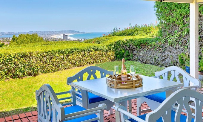La Jolla Mesa Casa | Seaclusion: 3BB-2BA Alquiler de vacaciones con vista al mar ubicado sobre el Pacífico en una tranquila calle sin salida