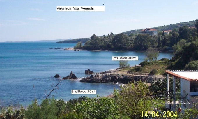 Petalidi Apartamento | Villa en el mar - Apartamento en planta superior. Relájese en la terraza, mire y escuche el mar.