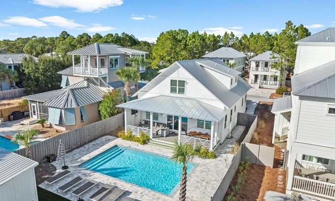 Village of Sugar Beach Casa | Seagrove Beach Charmer! Private Pool, 4 Bikes, & LSV Included!