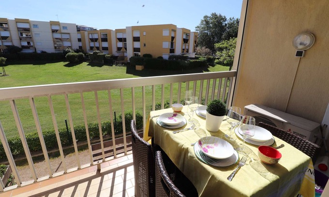 Le Grau-Du-Roi Apartamento | Quartier Seaquarium - estudio cabina 4 pers. Terraza lateral jardín - CLIM -