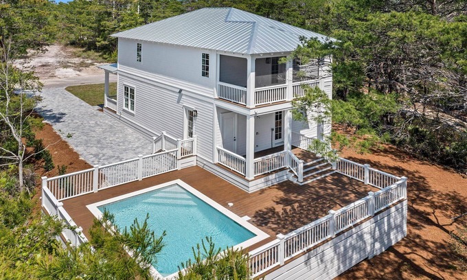 Gulfview Heights Casa | Seas The Day - Newly Constructed 30A Home, Heated Private Pool, Walk to Beach!