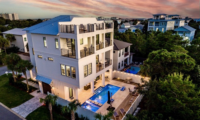 Frangista Beach Casa | Seas the Day: Private Beach, Ocean Views, Pool & Hot tub, Golf Cart, Game Room