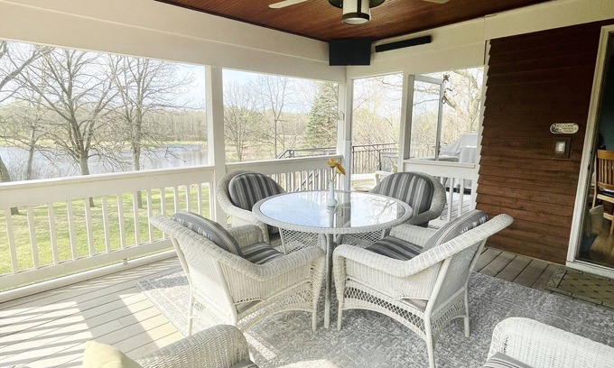 Stillwater Casa | Secluded Lakefront Home with outdoor hot tub, fire pit & indoor Hockey Rink