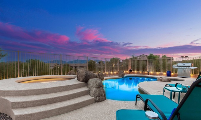 Estrella Mountain Ranch Casa | Secluded Luxury Retreat with Heated Pool/Spa, Game Room and Nearby Golf & Hiking