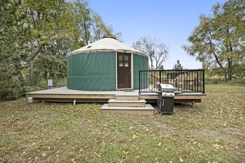 Sears Otro | Secluded Off-Grid Yurt with Forest Views Near Trails in Sears, Michigan