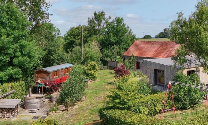 La Lande-de-Goult Cabaña | Casa en la naturaleza con spa, piscina y entorno excepcional