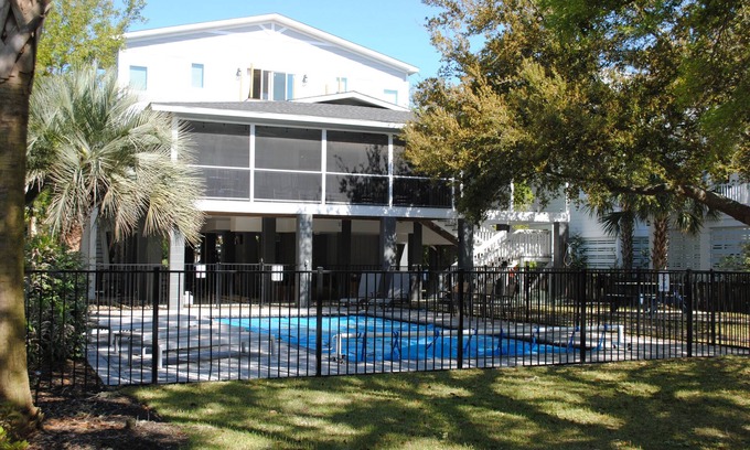 North Litchfield Beach Casa | Second row home with private swimming pool, screened porch & deck located at North Litchfield Beach.