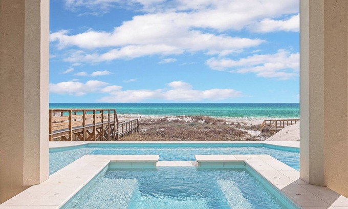 Seclusion Dunes Casa | Selah at the Sea|Private Beach Access|Gulf Front Home w/ Private Pool|Golf Cart