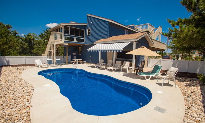 Sandbridge Casa | Semi oceanfront house with outdoor pool and cabana - steps to beach