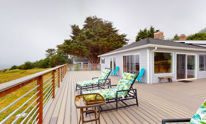 Elk Casa | Serene oceanfront home with large deck, panoramic views, dog-friendly, & W/D