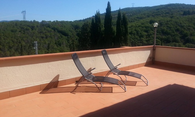 Chiocchio Apartamento | Sezzate40 - Vista superior de las colinas de Chianti