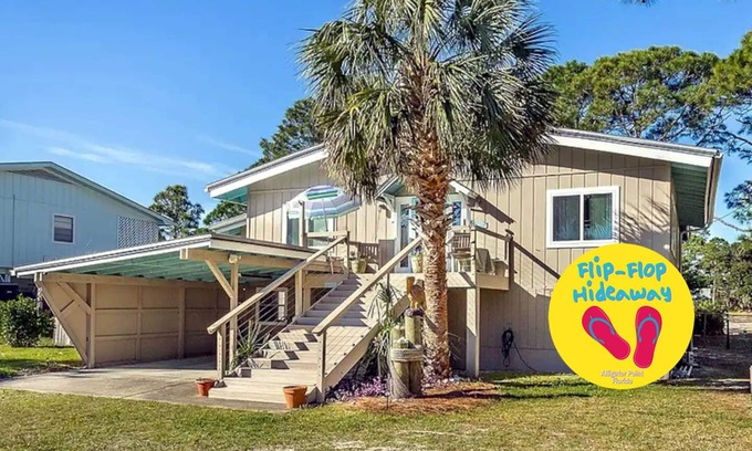 Alligator Point Cabaña | ☼ Short Walk to Beach! Canal Front w/ Game Room @ Flip-Flop Hideaway