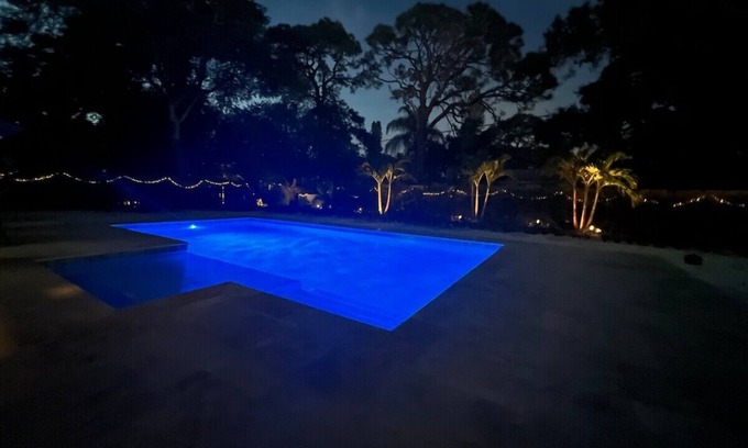 South Poinsettia Villa | Siesta Key Palm Paradise with Heated Saltwater Pool