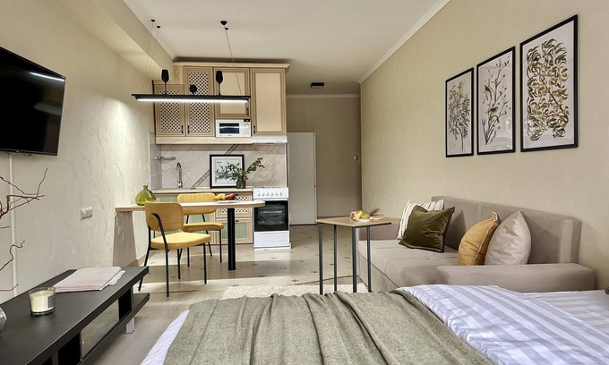 Almaty Apartamento | "Singing birds" charming studio in center of Almaty with WiFi, AC