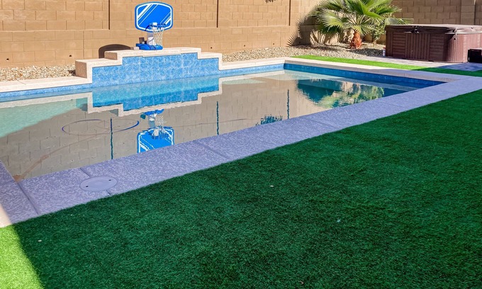 Canyon Trails West Casa | Single-story home with enclosed yard, private pool, hot tub, patio, & grill