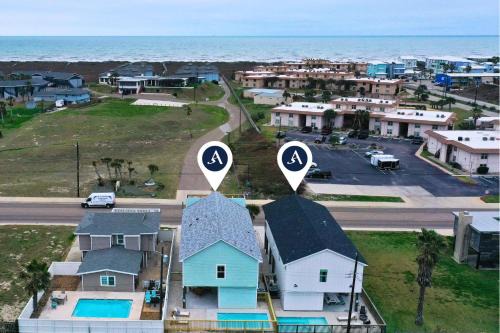 Shibui Sands Casa | Sleeps 24 2 Homes Walk to the Beach Private Pools Fire Pit Modern Design