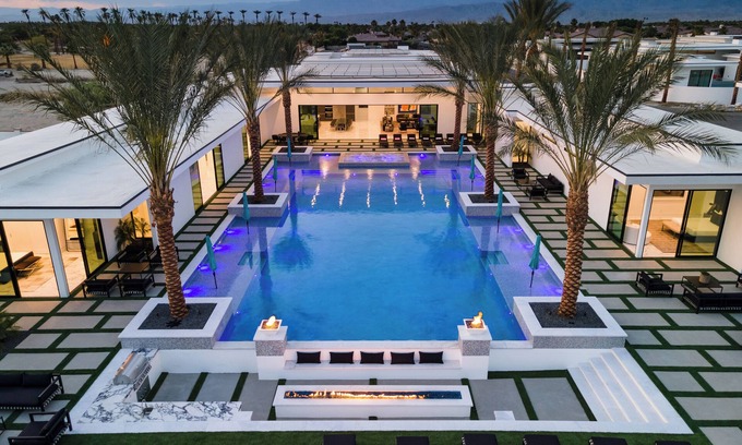 Indio Villa | Sleeps 26 | Retreat w/ Pool, Hot Tub, Pickleball & Putting Green | Villa #12