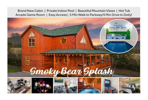 Pigeon Forge Casa | Smoky Bear Splash Top Rated Private Pool Cabin with Hot Tub, Mtn Views, Arcade Games, Excellent Location