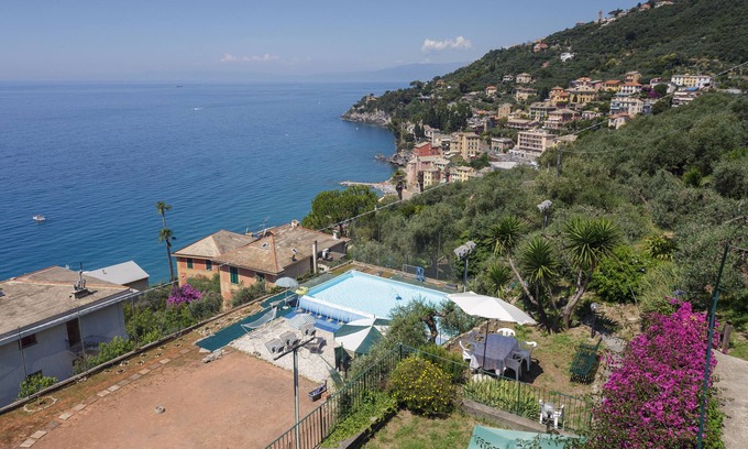 Sori Apartamento | Sori: Penthouse en Villa con piscina y vista panorámica del Golfo Paradiso