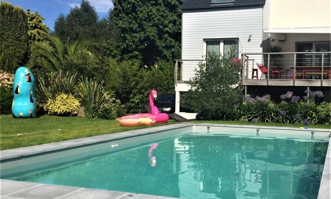 Perros-Guirec Casa | Espléndida casa completamente renovada para 8 personas con piscina en el puerto de PERROS-GUIREC
