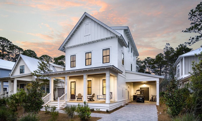 Lakeside at Blue Mountain Beach Casa | Southern Sand: beach house with beautiful forest views