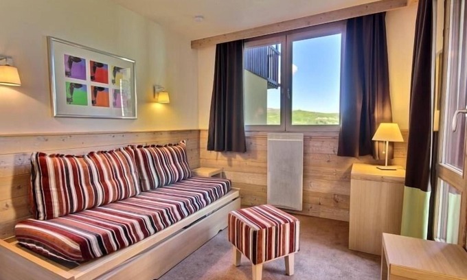 Belle Plagne Apartamento | Amplio apartamento 4 pers, balcón, cerca de pistas