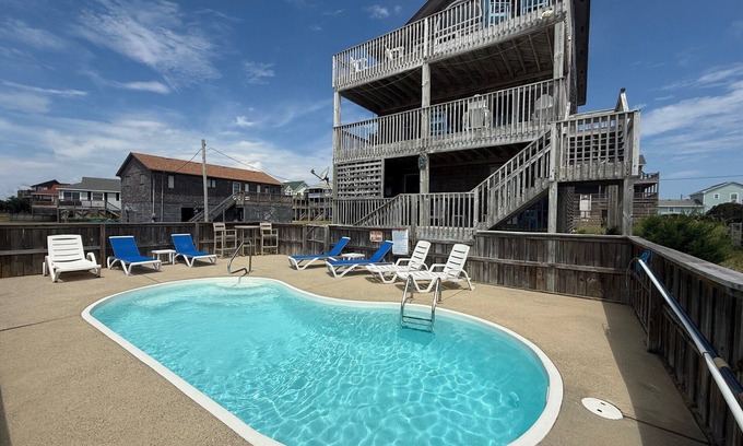 Rodanthe Casa | Spacious Beach Home w/ Pool, Hot Tub, Game Room & Ocean Views