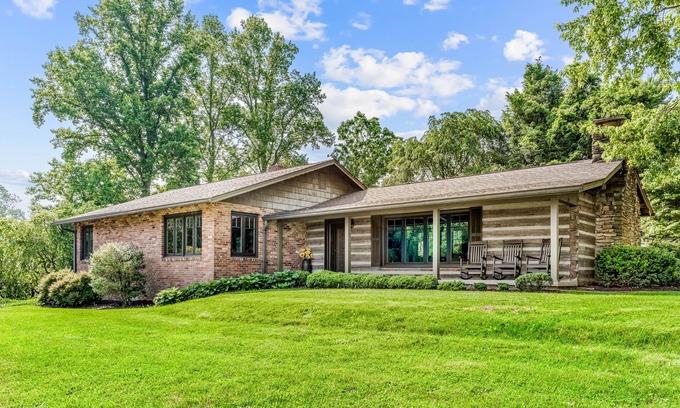 Flat Rock Casa | Spacious country home with firepit, patio, foosball, amazing views, & W/D
