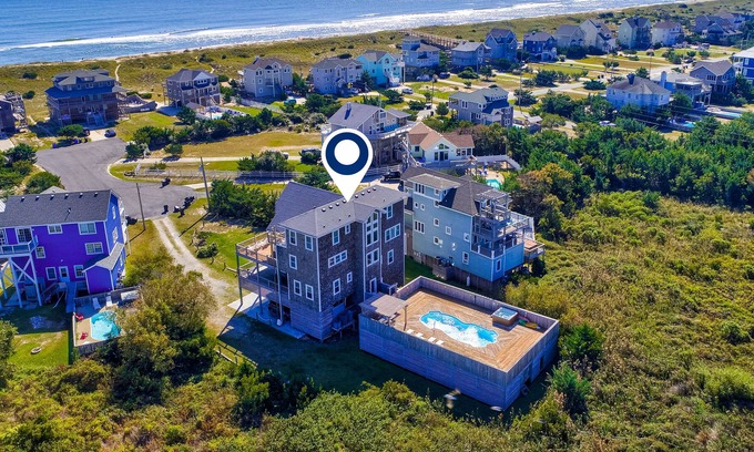 Waves Casa | Spacious dog-friendly home with pool, balcony, fireplace, grill, & luggage lift