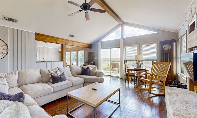 Spicewood Casa | Spacious lakefront hideaway with decks, grill, billiards, tennis & pool