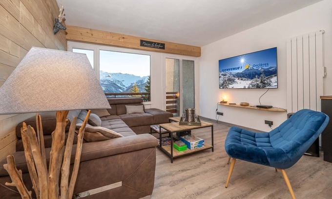 Orcieres-Merlette Apartamento | Spacious south-facing 3-room apartment for 6 people with garage