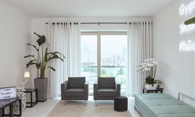 Xuhui Apartamento | ¡Especial! Duplex de lujo espacioso soleado APT. 1 cama, 1 estudio, 2 baños terraza privada