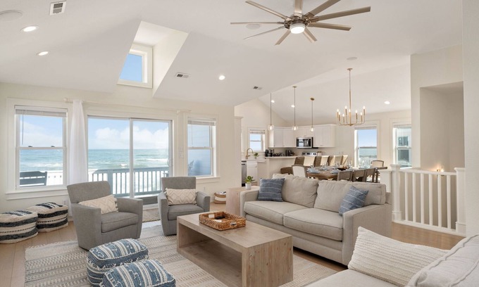 Rodanthe Casa | Special Sale! Panoramic Oceanfront Luxury -Heated Pool, Elevator ADA, Game Room