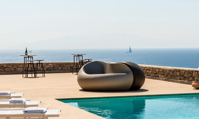 Ornos Villa | Espectacular Seaside Villa, St. John beach, piscina privada, Sunset View Over Delos