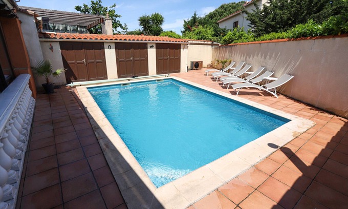 Saint-Cyprien Plage Chalet De Esquí | Casa Saint Cyprien T4 con piscina PROXIMA PLAYA