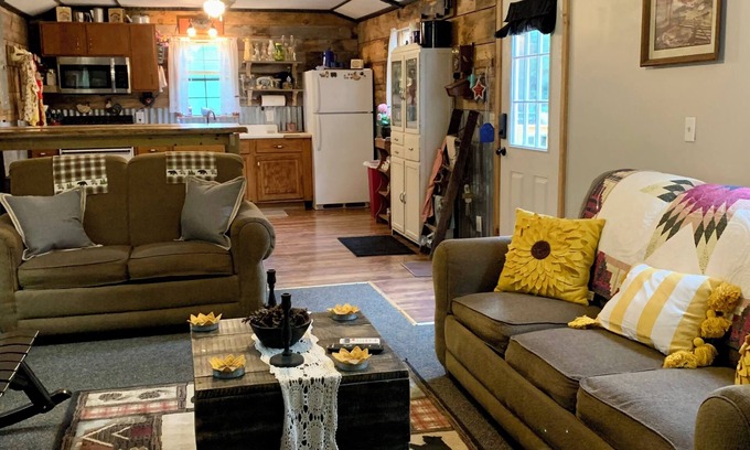 Cool Ridge Cabina | Step back in time with this unique cozy cabin by the creek.