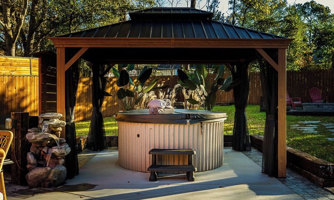 Terry Sanford Cabaña | Step into Crimson, where tranquility meets luxury in a quiet, safe neighborhood.