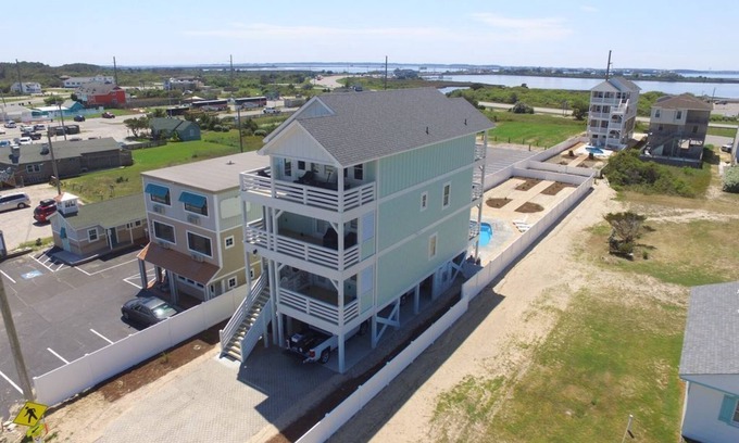Nags Head Casa | 2019 Nuevo * Semi frente al mar * Piscina privada * Elevador frente al muelle Jeanettes