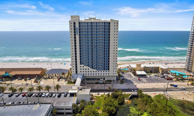 Panama City Beach Casa | Sterling Breeze #604 | Beachfront Condo w/ Balcony, Pool, Hot Tub & Pier Park