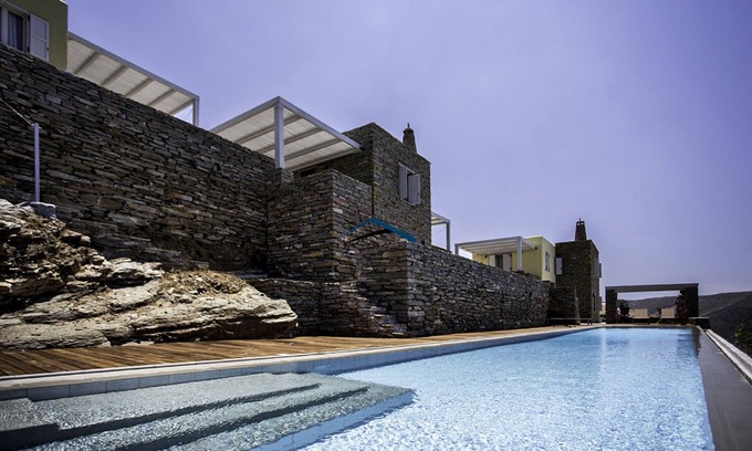 Kea Casa | Stone built house with a panoramic sea view & a 25 meters long swimming pool.Hs5