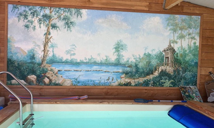 Bretteville-sur-Ay Casa | Stone house with indoor pool near the sea.