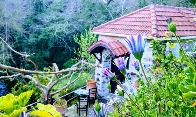 Agios Vasileios Complejo | Casa de piedra con vista al río / NETFLIX y WIFI