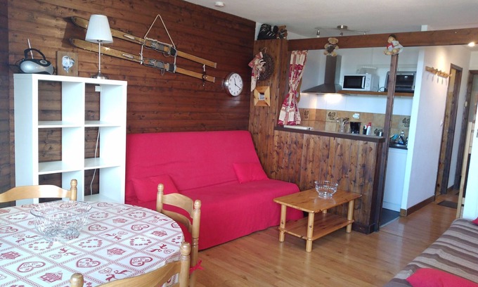 Orcieres-Merlette Apartamento | Stud 4 pers 27 m2 cómodo, bien ubicado, soleado. Semanas y fines de semana