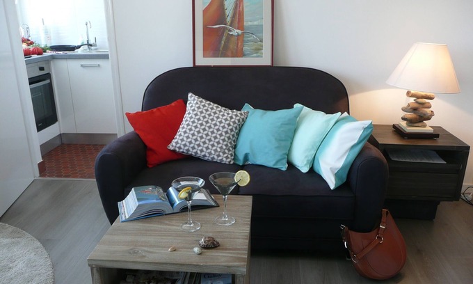 Port Apartamento | Estudio 3 *, vista al mar, a 150 metros de la playa, cerca del sitio de 2 caps e Inglaterra