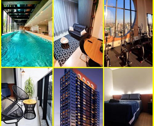 Centro Apartamento | Studio 705 Premium no Centro de Chapecó com Varanda Piscina Academia e Vaga Garagem AP Completo