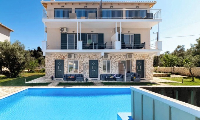 Lefkada Apartamento | Estudio '3' con vistas al mar, Wi-Fi y aire acondicionado