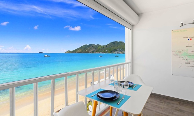 Grand Case Apartamento | directamente en la playa, hermosa vista del mar Caribe