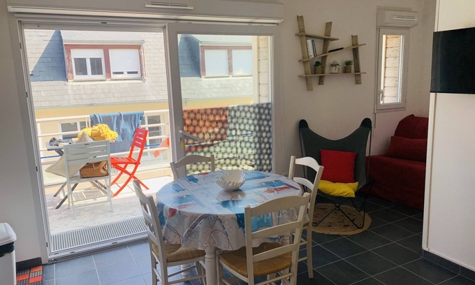 Fort-Mahon-Plage Apartamento | Studio cabin with sea view and garage in Fort-Mahon plage