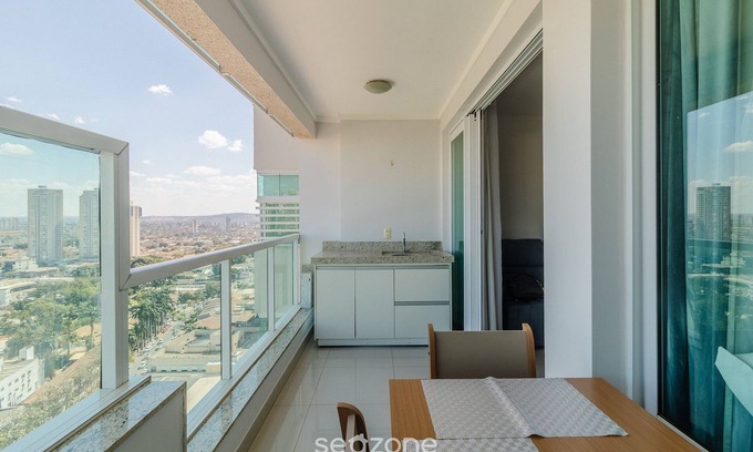 Setor Bueno Apartamento | Studio in Condominium With Pool and Gym Cel1804